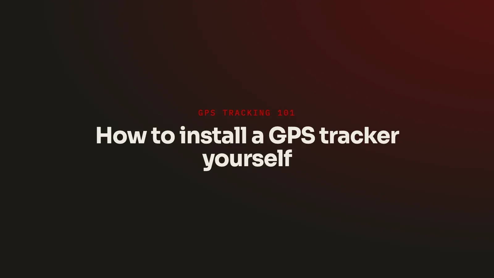 How to install a GPS tracker yourself in South Africa