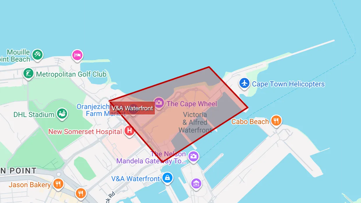 Geofencing setup showing a virtual boundary drawn on the map with entry and exit alerts